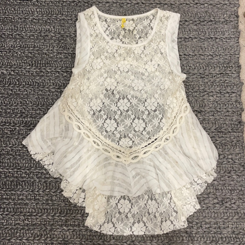 Free People white lace top, size M